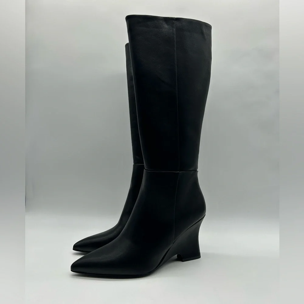 Worthington Wor Shari Vegan Black Knee-High Boots | Size 6.5M | New in Box